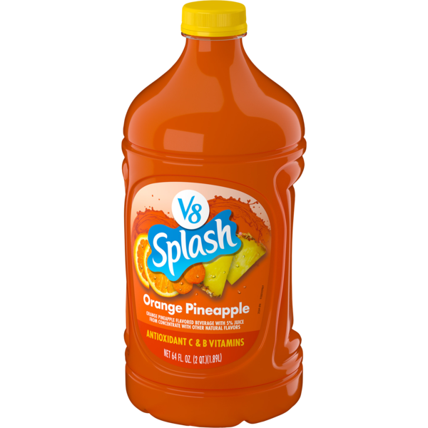 V8 Splash Orange Pineapple Flavored Beverage, 64 fl oz Bottle | Hy