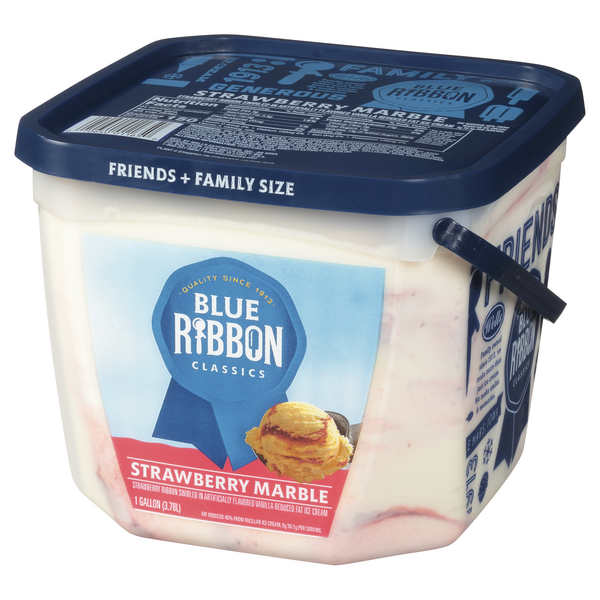 Blue Ribbon Classics Strawberry Marble Frozen Dessert, 128 fl oz, Fruit  Flavors