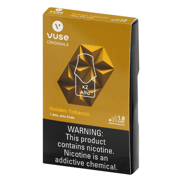 vuse golden tobacco ingredients Vuse Alto Pods, Golden Tobacco, 1.8%