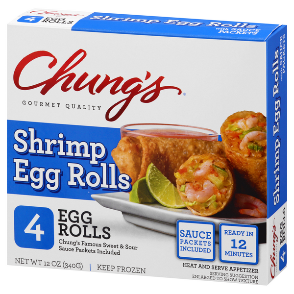 Chung's 12 oz 4 Count Vegetable Egg Roll Carton with Sauce