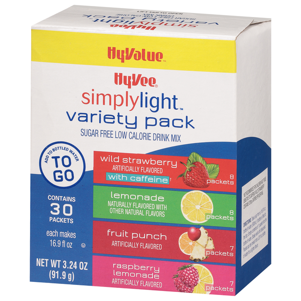 Hy-Vee Simply Light Variety Pack To Go Drink Mix 30Ct