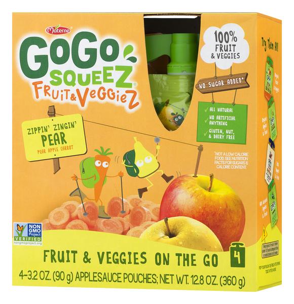 GoGo Squeez Fruit & Veggiez Zippin' Zingin' Pear 4 Count | Hy-Vee