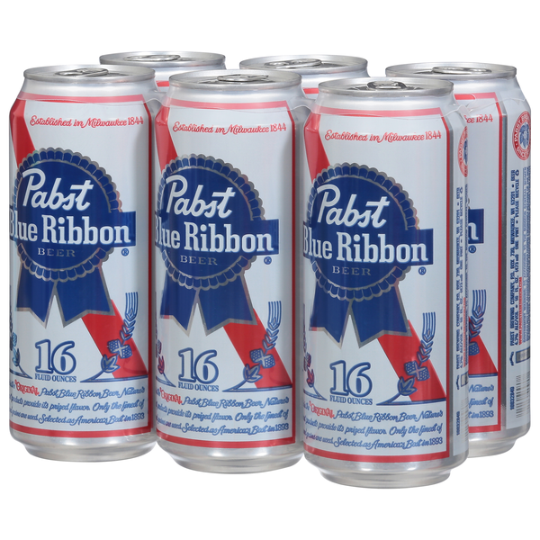Pabst Blue Ribbon Beer, Pounder Pack, 24 Pack - 24 pack, 16 fl oz cans