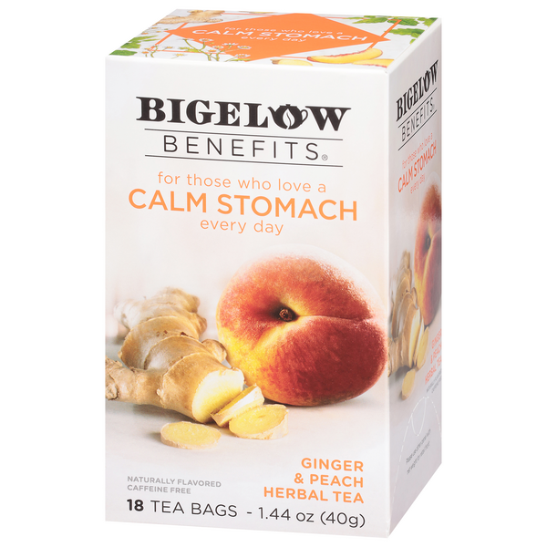 Bigelow benefits Ginger and Peach Herbal Tea Bags - 18/Box