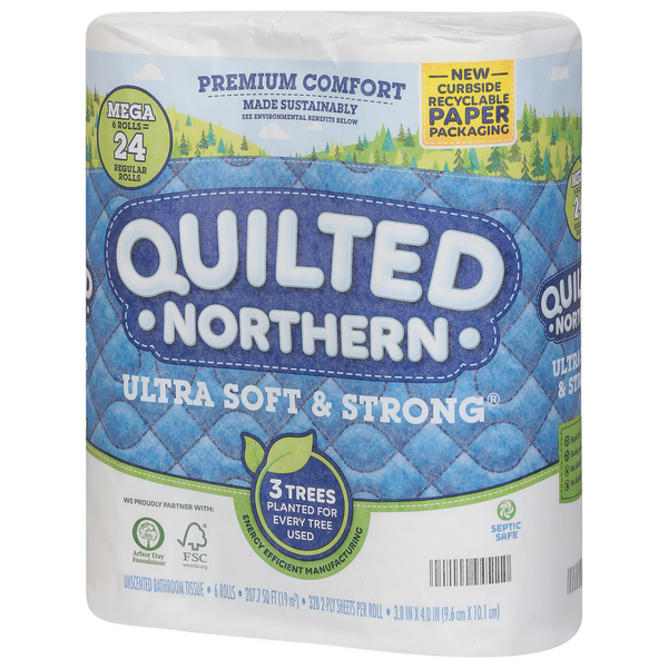 Quilted Northern Ultra Soft & Strong Unscented Bathroom Tissue Rolls - 32 Each