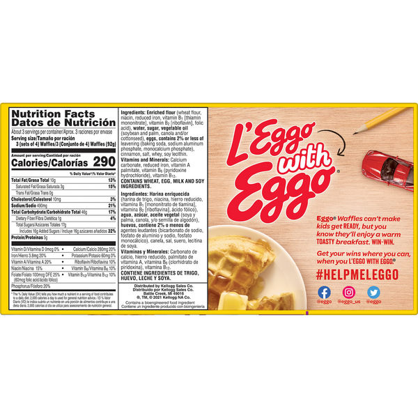 Kellogg S Eggo Cinnamon Toast Waffles 10ct Hy Vee Aisles Online Grocery Shopping