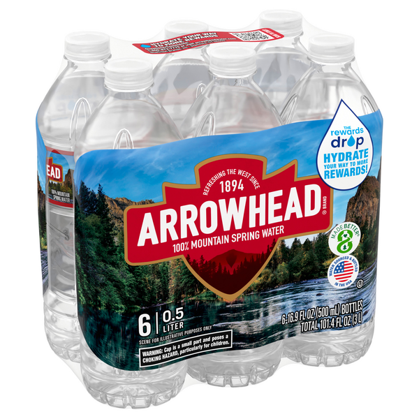 ARROWHEAD Brand 100% Mountain Spring Water, 8-ounce mini plastic bottles  (Pack of 12) 