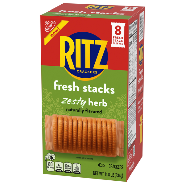 Ritz Fresh Stacks Zesty Herb Crackers, Travel Snacks, 8 Pack | Hy