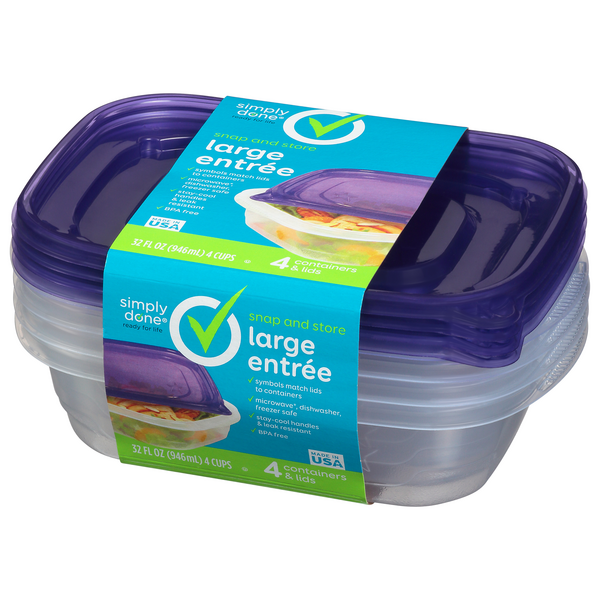 Snap And Store Medium Square Food Storage Container - 4ct/32 Fl Oz