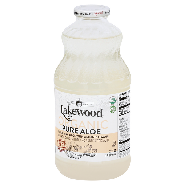 Lakewood Organic Inner Leaf Pure Aloe Juice with Organic Lemon 32 fl oz |  Hy-Vee Aisles Online Grocery Shopping