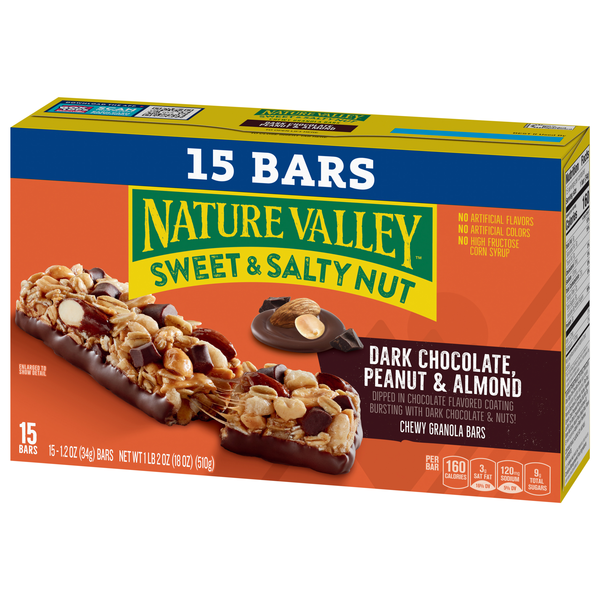 Nature Valley Granola Bars, Almond, Chewy, Sweet & Salty Nut - 6 pack, 1.2 oz bars