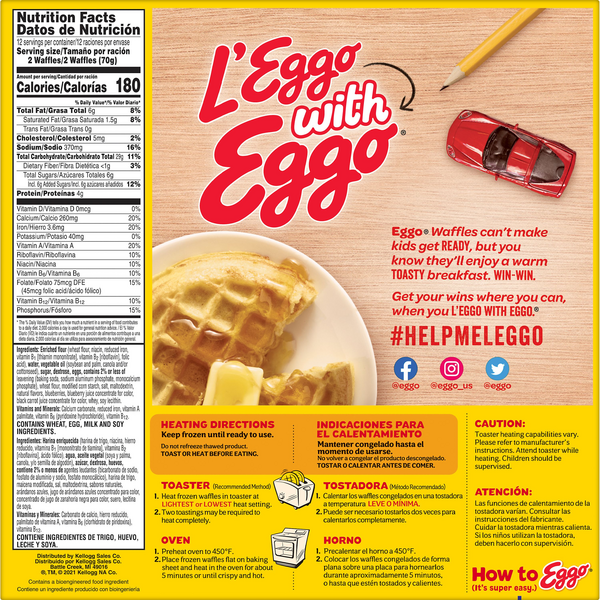 Kellogg S Eggo Blueberry Waffles 24 Ct Hy Vee Aisles Online Grocery Shopping