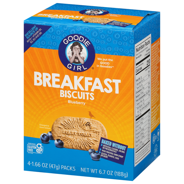 Goodie Girl Gluten Free Breakfast Biscuits, Blueberry 4-1.66 oz Packs ...