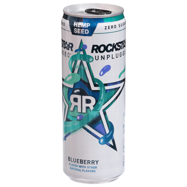 Rockstar Unplugged Hemp Seed Sugar Free Blueberry Energy Drink