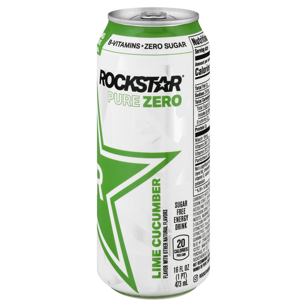 Rockstar® Pure Zero Sugar Free Lime Cucumber Energy Drink Can, 16