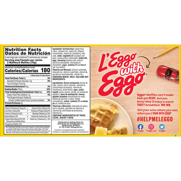 Kellogg S Eggo Buttermilk Waffles 10 Ct Hy Vee Aisles Online Grocery Shopping