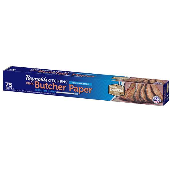 Reynolds Kitchens Pink Butcher Paper with Slide Cutter, 75 Square Feet 