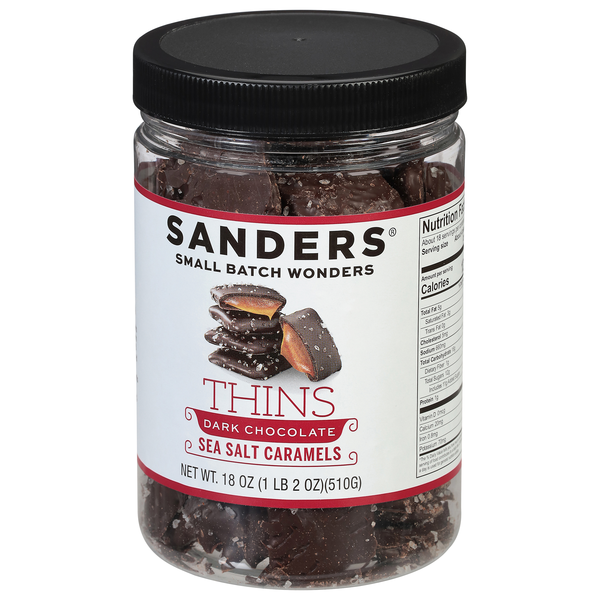 Sanders Thins Dark Chocolate, Sea Salt Caramels | Hy-Vee Aisles