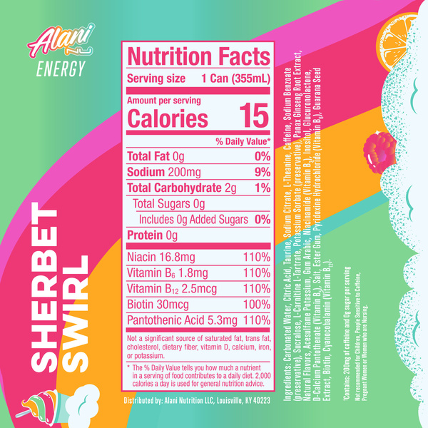 Alani Nu Sherbet Swirl Sugar Free Energy Drink Can | Hy-Vee Aisles