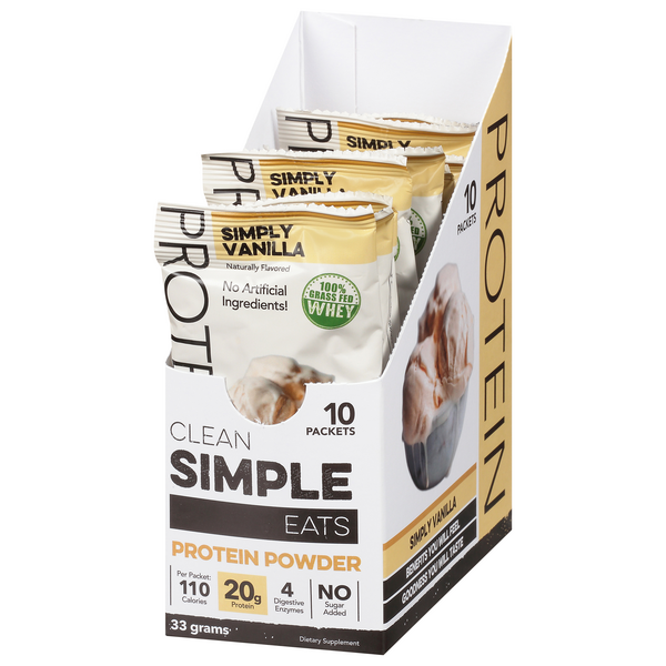 Clean Simple Eats Simply Vanilla Protein Powder, 10-1.16 oz Packets ...
