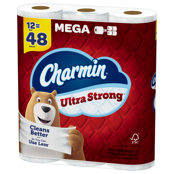 Charmin Ultra Strong Toilet Paper, 12 Mega Rolls 