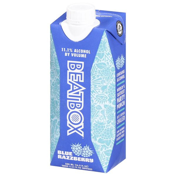 Beat Box Blue Razz BeatBox Blue Razzberry Wine Cocktail, 11.1% ABV, 500 mL Tetra Pak | Hy ...