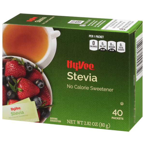 Hy-Vee Stevia Natural No Calorie Sweetener, 40Ct | Hy-Vee Aisles