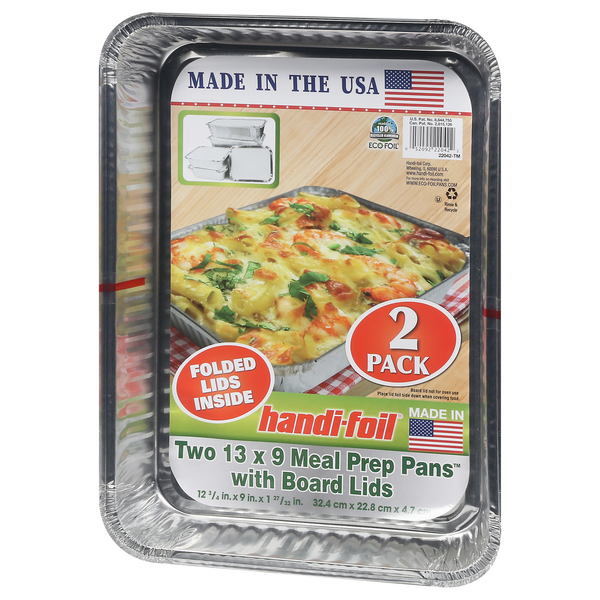 Handi-Foil Jumbo Meal Prep Pans With Folded Lids, 2 pk