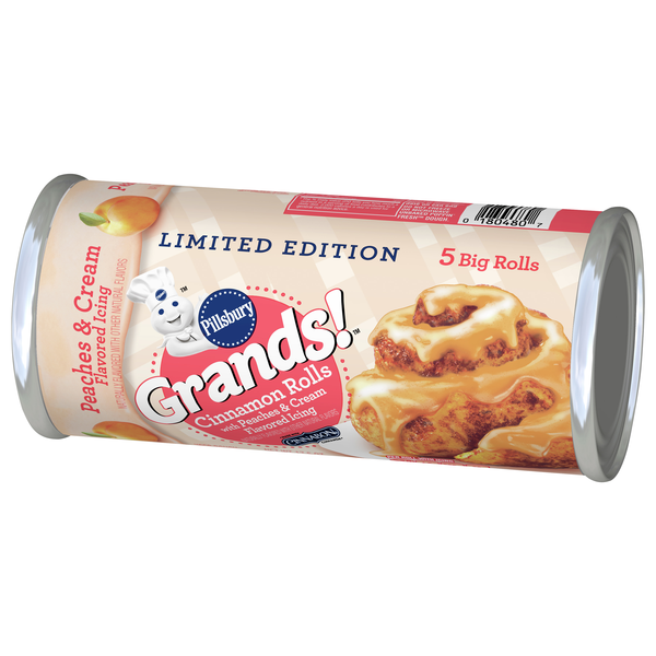 Pillsbury Grands Cinnamon Rolls Peaches & Cream Flavored Icing 5Ct