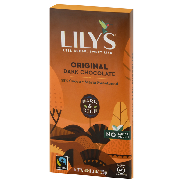 Lily's Crispy Rice Dark Chocolate Bar, No Sugar Added, 55% Cocoa