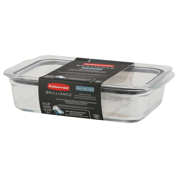 Rubbermaid Brilliance Glass 8 Cup Food Storage Container