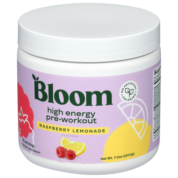 Bloom High Energy Raspberry Lemonade Pre-Workout 7.3 oz | Hy-Vee Aisles ...