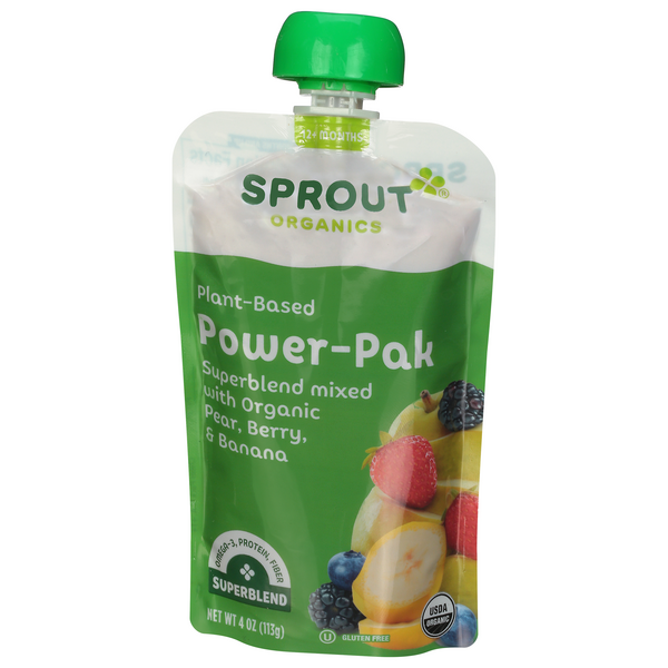 Sprout Toddler Power Pak Pear With Superblend Blackberry Banana