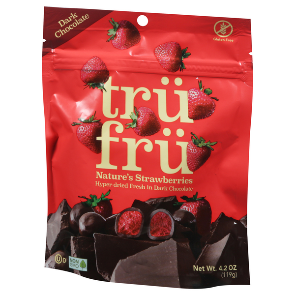 Tru Fru Natures Strawberries Hyper-Dried Fresh in Dark Chocolate