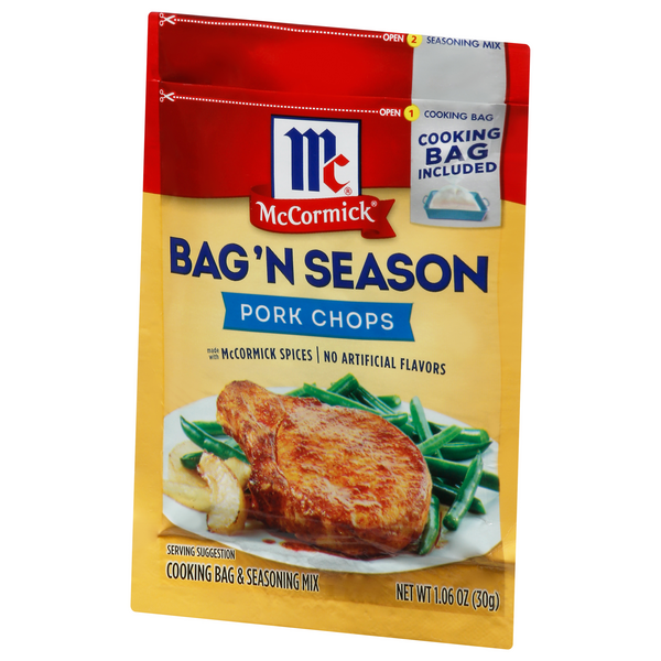 Lot of 3 McCormick Bag 'n Season Pork Chops Seasoning Mix Expires 8/5/22