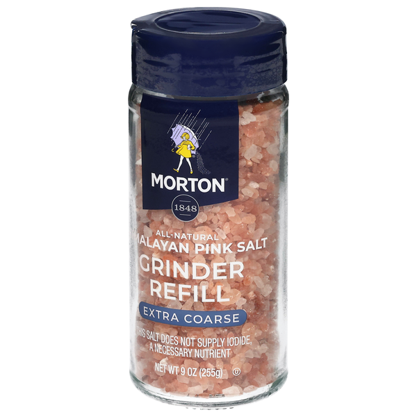 Morton Extra Coarse Grinder Refill Himalayan Pink Salt | Hy-Vee Aisles ...