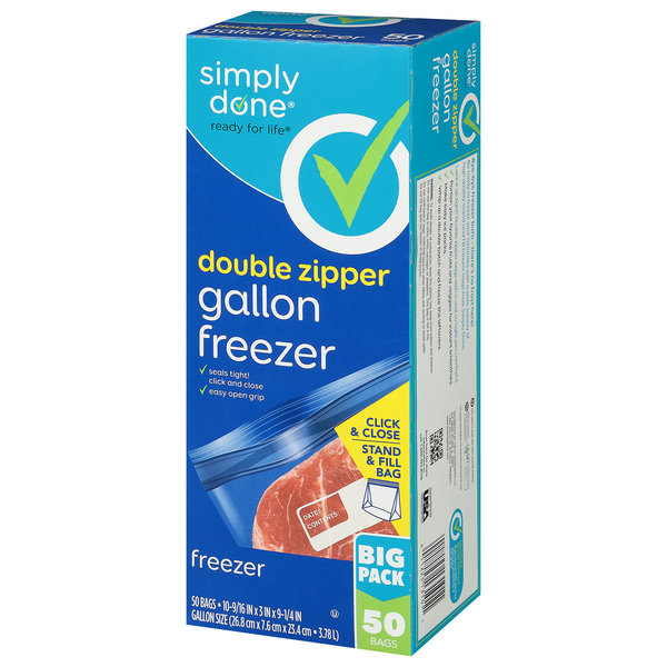 Simply Done - Simply Done, Double Zipper Jumbo Freezer Bags (2 gal), Grocery Pickup & Delivery