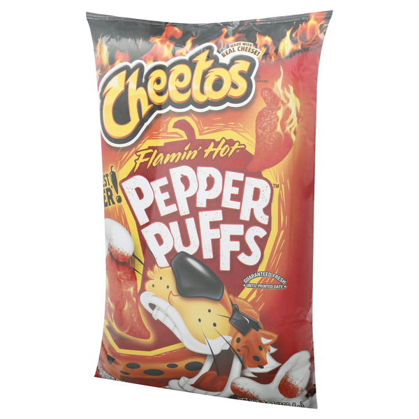 Cheetos Flamin' Hot Pepper Puffs 7oz : Snacks fast delivery by App