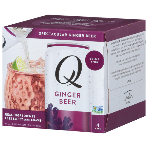 Q Mixers Light Ginger Beer - 4pk/7.5 fl oz Cans