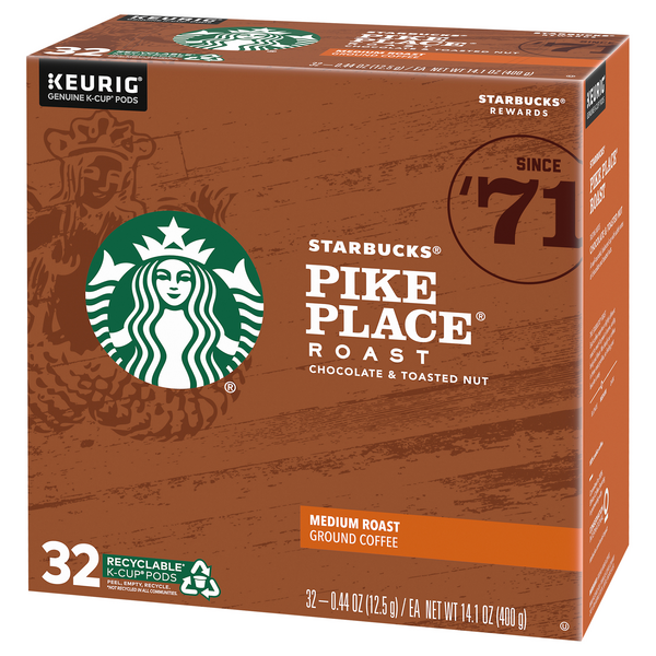 Starbucks Pike Place Roast Medium Roast Ground Coffee K-Cups