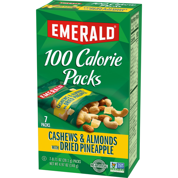 Emerald 100 Calorie Packs, Cashews and Almonds with Dried Pineapple, 7 ...
