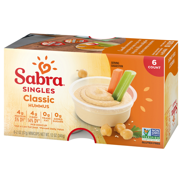 Sabra Singles Classic Hummus 6-2 oz Cups | Hy-Vee Aisles Online