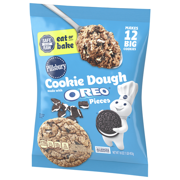 Pillsbury Refrigerated Cookie Dough, Eat or Bake, Made with OREO