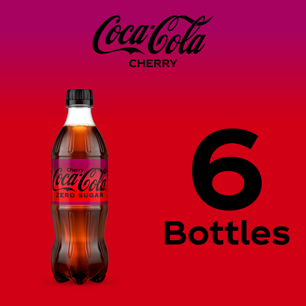 coco_cherryページ Coca-Cola Zero Sugar Cherry Diet Soda Soft Drink, 6 Pack