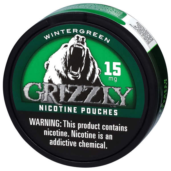 Grizzly 15 Mg Wintergreen Nicotine Pouches, 20Ct