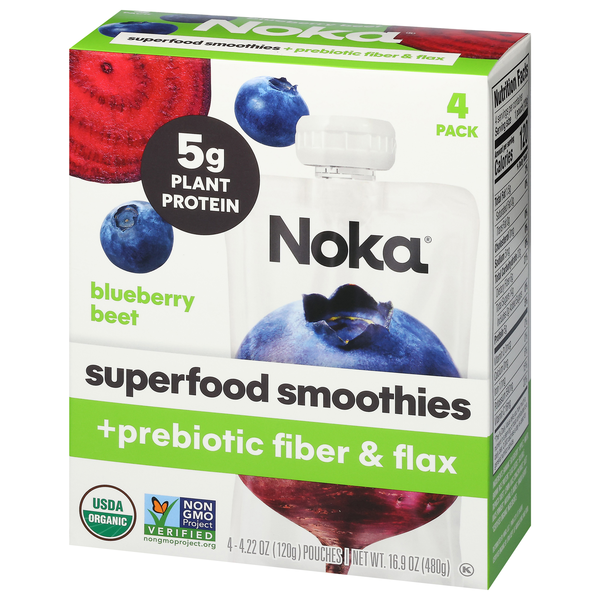 Noka Superfood Smoothies, Blueberry Beet, 4ct-4.22 oz | Hy-Vee