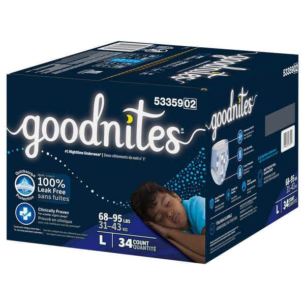 Goodnites Boys, Large Sizes 10-12 (68-95 Lbs) | Hy-Vee Aisles