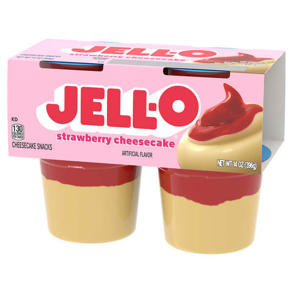 Jell-O Strawberry Cheesecake Pudding 4Ct | Hy-Vee Aisles