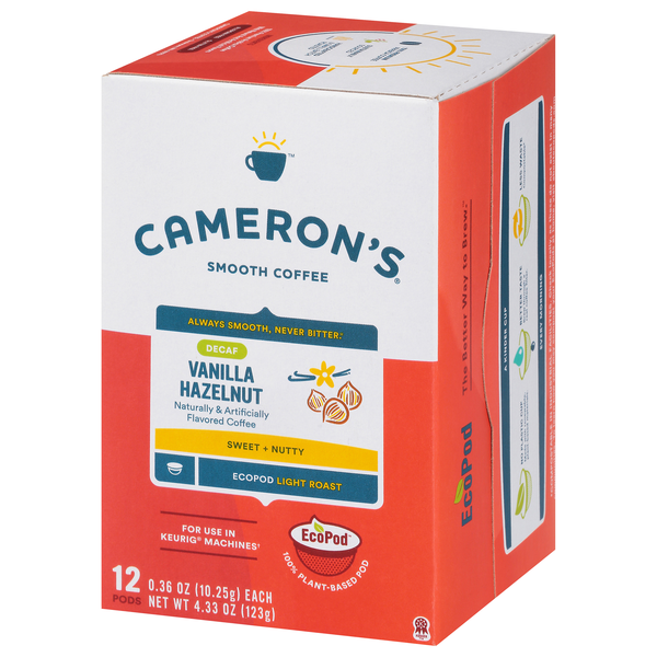 Cameron's Specialty Coffee Decaf Vanilla Hazelnut Light Roast Single ...