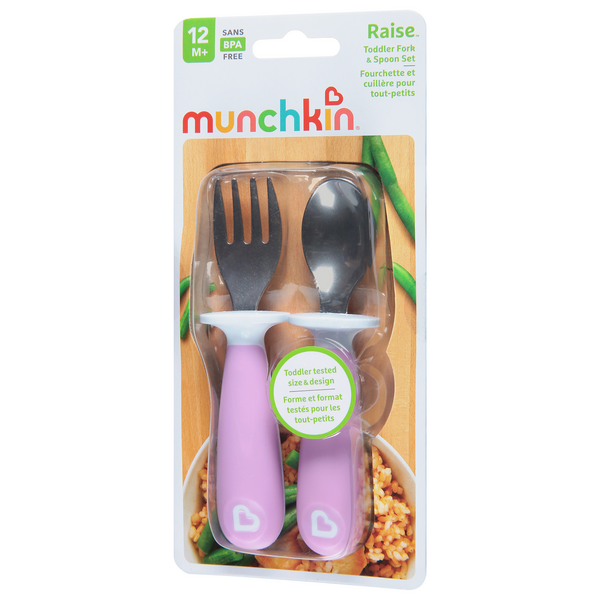 Munchkin Raise Toddler Fork & Spoon Set, 12 Months+ | Hy-Vee